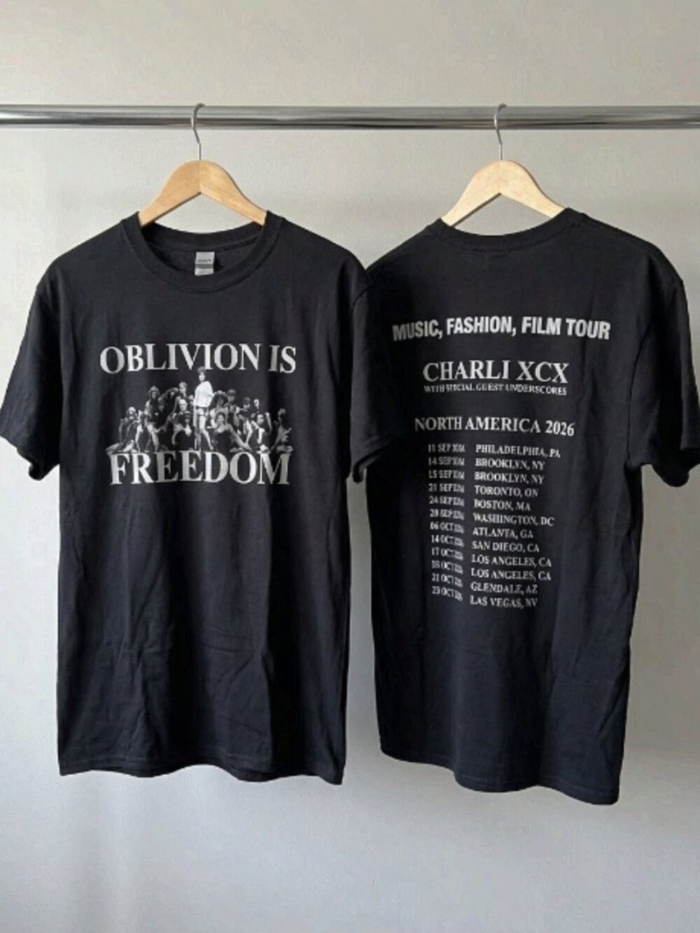 Charli XCX Oblivion Is Freedom Music Fashion Film Tour T-Shirt Reprint